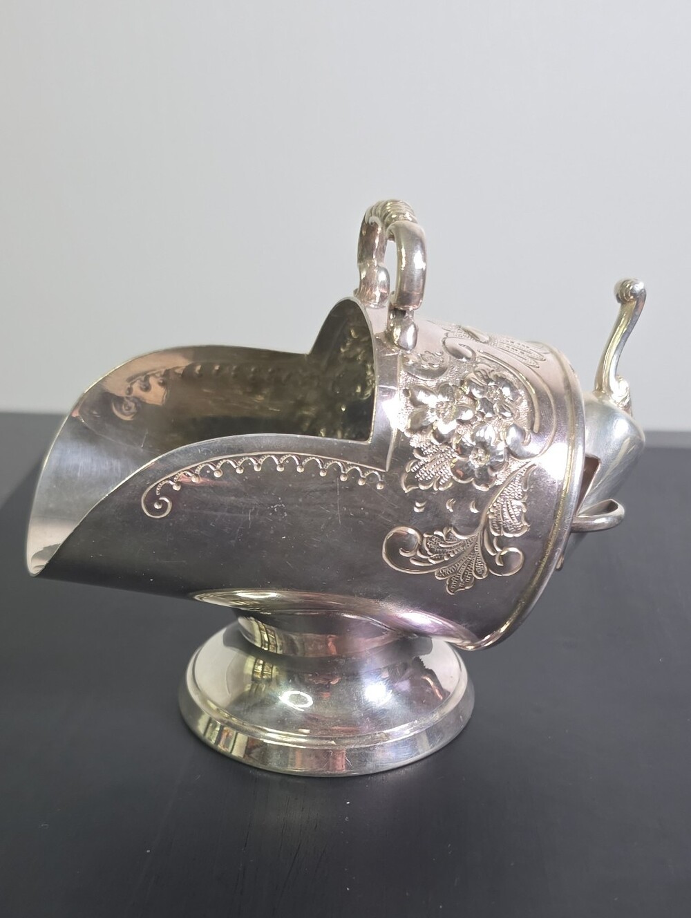 Vintage Sheffield England Silverplate Sugar Scuttle